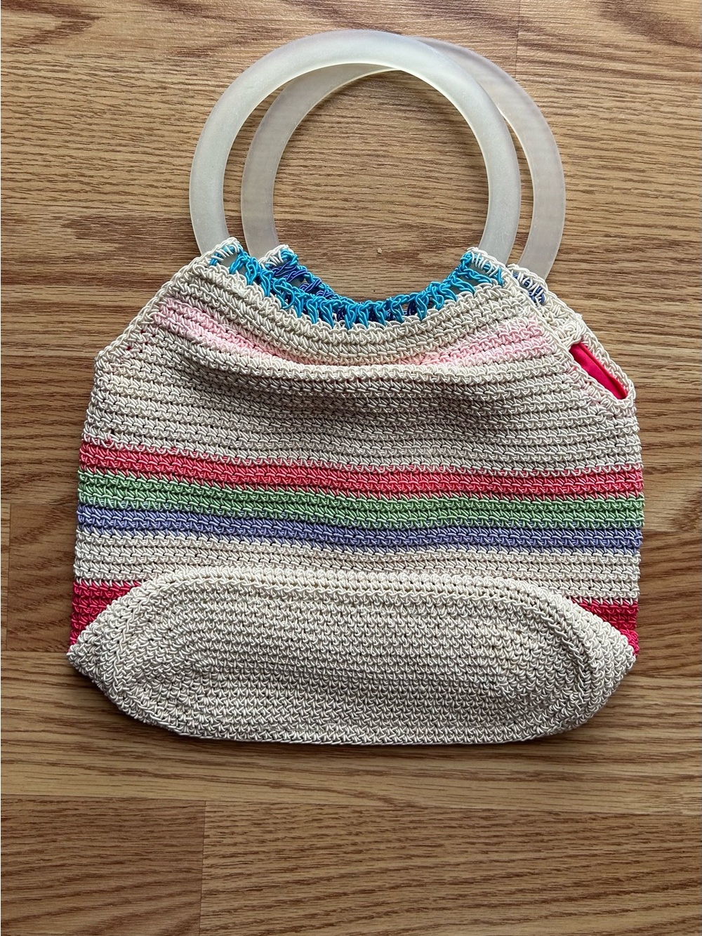 Liz Claiborne Vintage Multicolor Crochet Clutch